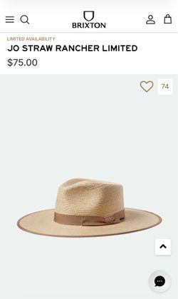 Brixton Jo Straw Rancher Hat (XS) – Natural / Tan Leather Band