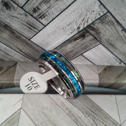 Ring SIZE 10 Tungsten Carbide Inlay