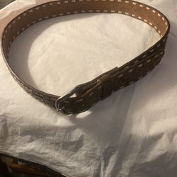 Vintage Mens Tex-Made Hand Tooled Belt