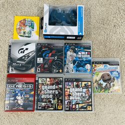 PS3 Games (8 Total + Wired Controller) Grand Theft Auto