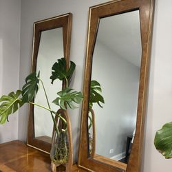 Mid Century Pair Of Mirrors 