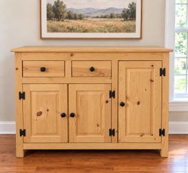 Pine Wood Sideboard Buffet Cabinet