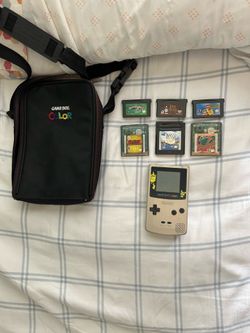 Limited Edition Pikachu GBC handheld w GBC/GBA games & Original GBC Bag