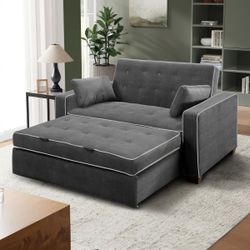 Serta Monroe 72.6" Queen Square Arm Tufted Back Convertible Sleeper Sofa with Cushions