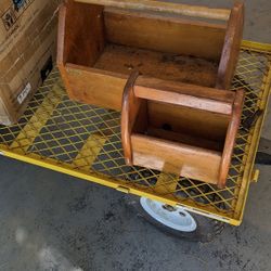 Vintage Wooden Toolbox Large And Small 