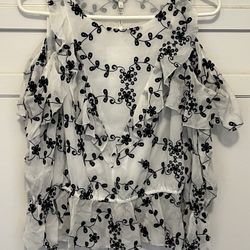 JOIE “CARLYTON” Cold-Shoulder Silk Blouse NWT SZ S