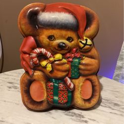 Vintage…. Christmas Cookie Container Plastic 10 Bear