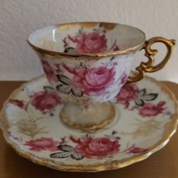 Vintage Royal Sealy China, Cup & Saucer With Gold Trim