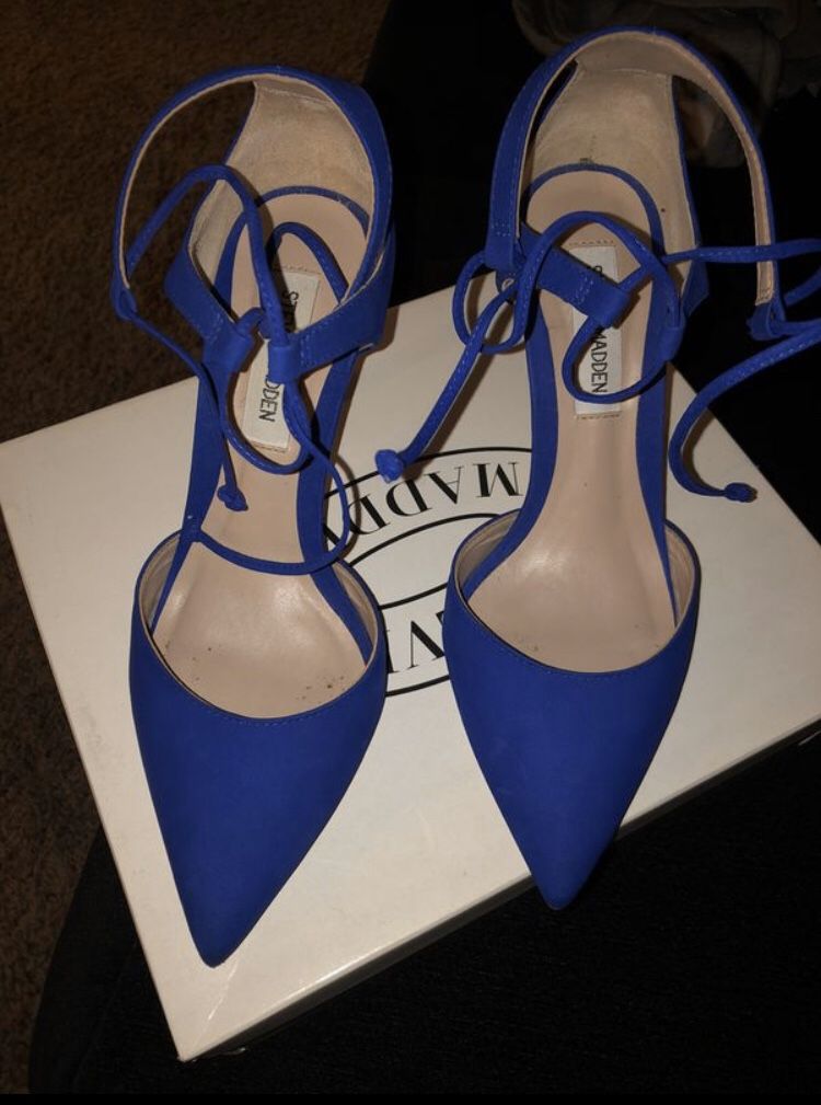 Steve Madden Samba Blue Nubuck high heels size 7