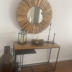 Brown Pearl Wood Mirror in Brown Bronze (Brand Pier 1) & Console Table (Sold together Or Separately) 