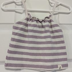 Easy Peasy Striped Purple and White Knit Tank Top Girls Size 12 Months 