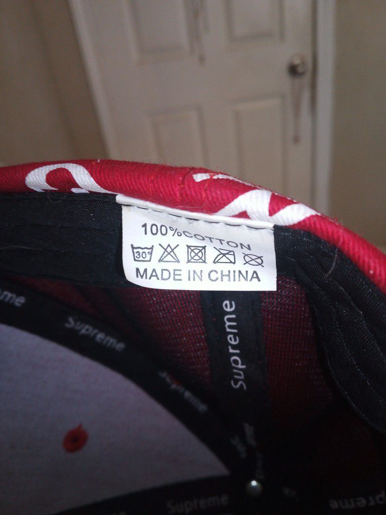 Red Supreme Hat  Made In China Used In Good Condition 