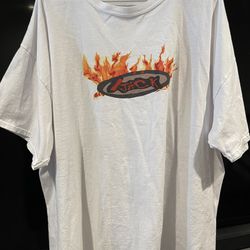 Travis Scott Cactus Jack Men's T-Shirt Flames Tee Size XXL Cotton