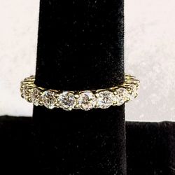 Sterling Silver Gold Eternity Band