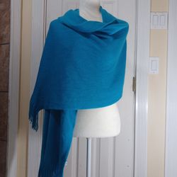 CCC brand Shawl/Scarf/Wrap in a Beautiful Blue color - 100% Acrylic - Soft