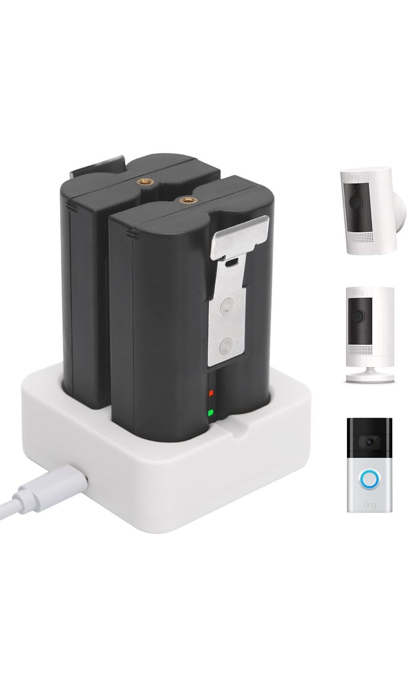 2 Pack Ring Batteries With Charger