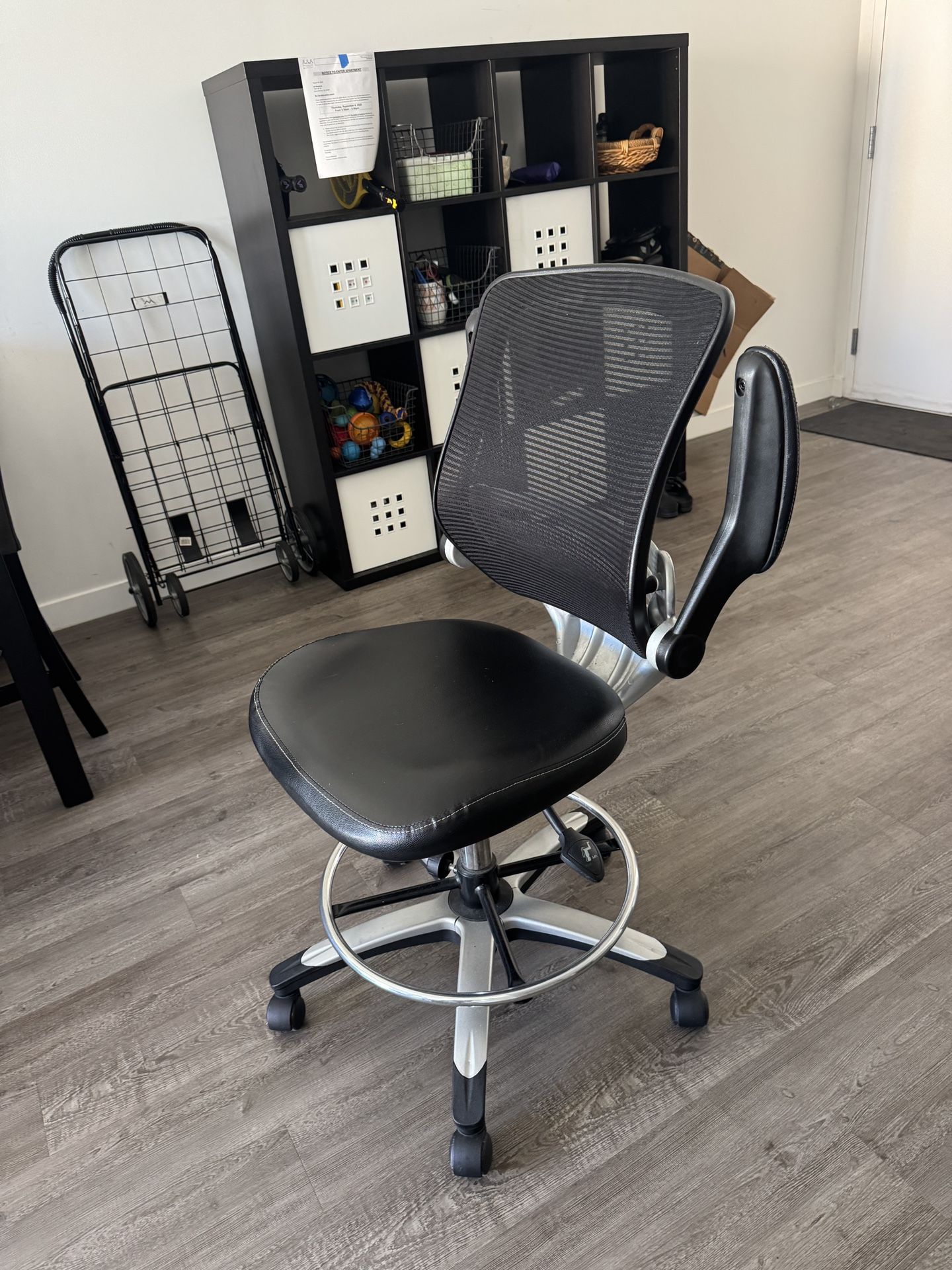 Drafting Office Chair with Flip-Up Arms