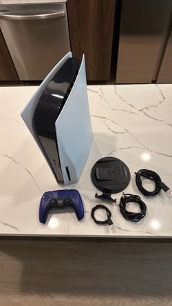 PlayStation 5 (PS5) Console Bundle – Includes DualSense Wireless Controller (Purple) & All Cables