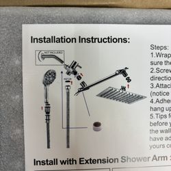 Black Rainfall Shower Head (new Never Used)