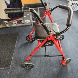 Red Walker,brakes, Adjustable,seat storage Like New
