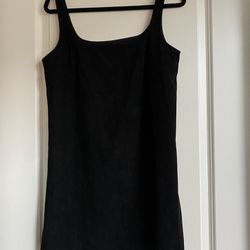 Corduroy Black Apron Dress