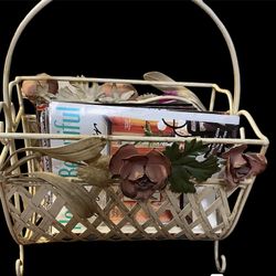 Shabby chic style  Wrought Iron Magazine Rack