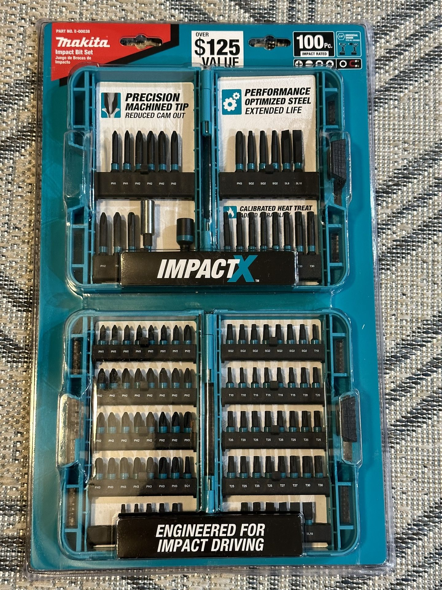 Makita E-00038 Impactx 100 Pc. Driver Bit Set $40 Firm 