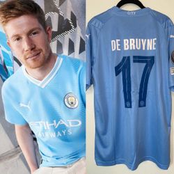 NEW Release De Bruyne #17 23/24 jersey Manchester City UCL version patch ALL SIZES AVAILABLE ASK FOR YOUR SIZE