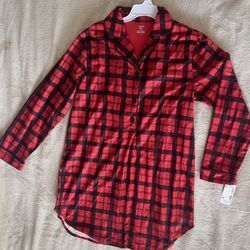 NEW Carter's Red Plaid Buffalo Check Nightgown Sleep Dress Pajamas Size Medium