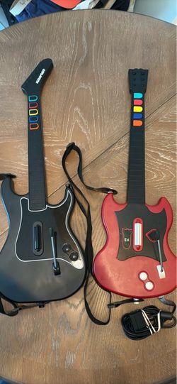 Guitar Hero Guitars (2) KramerCordless & the Red Guitar Hero plug in