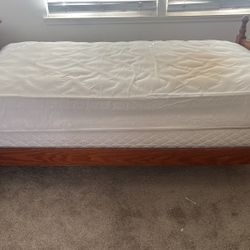 Twin Bed W/mattress And Box Springs. Mattress Does Have A Mattress Cover To Keep Out Any Liquids And /or Bugs Etc.  Not New Is Used So As Is