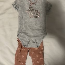 Infant Girl Onesie With Matching Pants