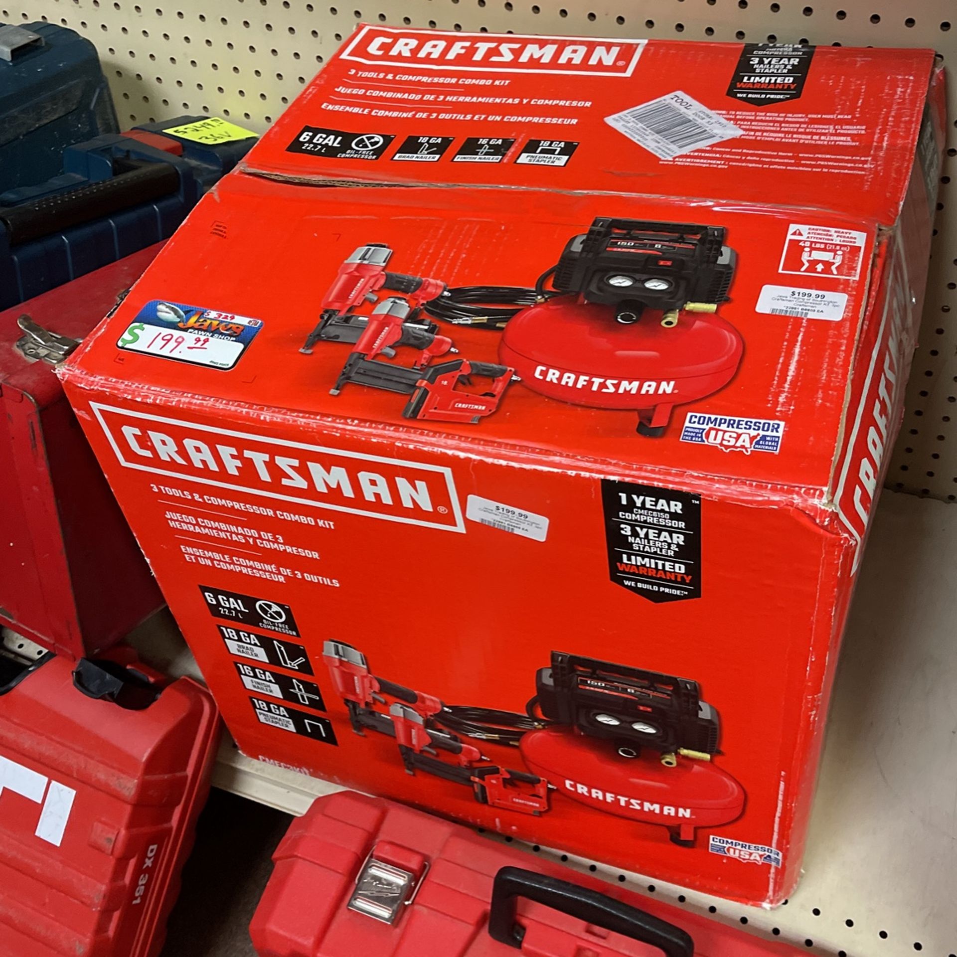 Three Tool And Compressor Combo Kit New