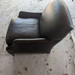 Leather Sofa And Chair.