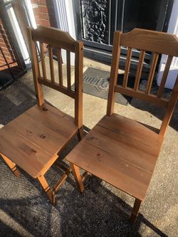 2 Pine Chairs $25.00 for both