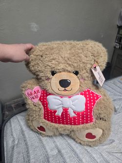 New 16" Bear Hug Decorative Pillow