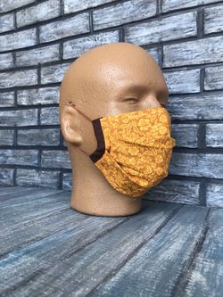 Face mask handmade yellow brown
