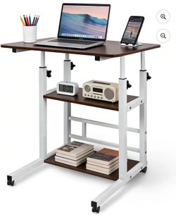 34" Rolling Portable & Adjustable Desk