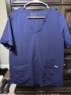 Figs XL women navy scrub top