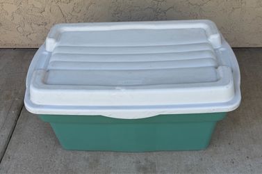 Rubbermaid Large Storage Tote with Attached Hinged Lid