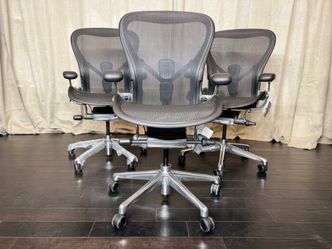 *FREE DELIVERY* NEW HERMAN MILLER AERON POLISHED ALUMINUM CHAIRS - ALL SIZES AVAILABLE