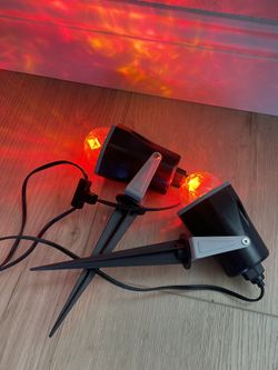 GEMMY Yard Stakes Fire Halloween Christmas Decor String Lights