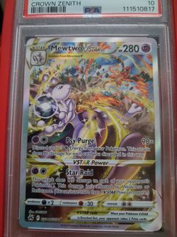 Pokemon Mewtwo Vstar crown zenith PSA 10
