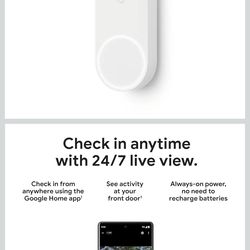 Google Nest Doorbell (Wired, 2nd Gen) - Wired Video Doorbell Camera - NEW
