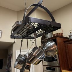 Black Metal Pot Rack & Organizer