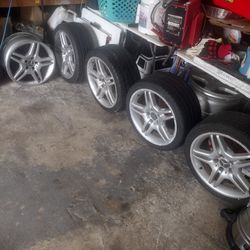 (5)Mercedes 18 inch AMG E55 Staggered Wheels, W211 AMG Front Bumper