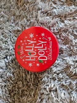 Holly Dolly Christmas Red Tin