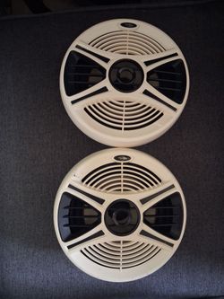 Marine Speakers Pair White Round Coaxial