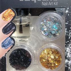 NEW Fing'rs Heart 2 Art So Sequins Nail Polish Kit  Black Silver Gold 33061 (13 Available)