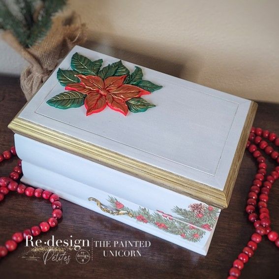Christmas Memories Refinished Jewelry Trinket Box
